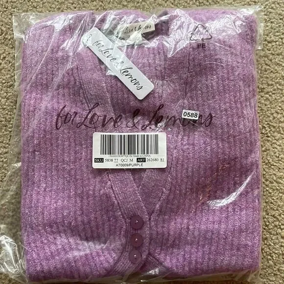 For Love And Lemons Cropped Cardigan Sweater Emery Top Size M - Picture 7 of 8